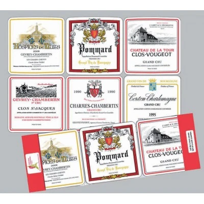Lot de 6 sous-verres Bourgogne 10 x 10