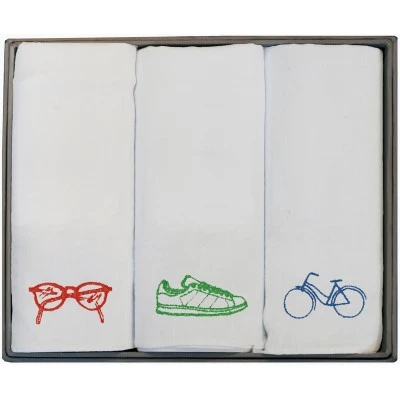 Boîte de 3 mouchoirs Luxe homme Ben Assortis 40 x 40 cm