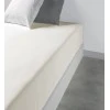 Drap housse uni Coton Ivoire 90 x 190 x 35