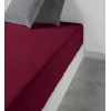 Drap housse uni Coton Grenat 140 x 190 x 35