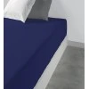 Lot de 2 draps housse uni Coton Bleu 80 x 200 x 35