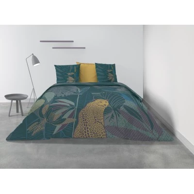 Parure de lit 2 personnes avec housse de couette et 2 taies d'oreiller Wayapi Imprimé 240 x 220