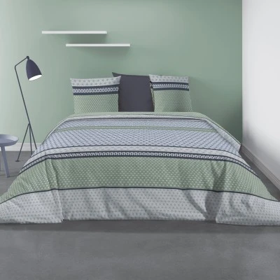 Parure de lit 2 personnes avec housse de couette et 2 taies d'oreiller Vaxo Mousse 240 x 260