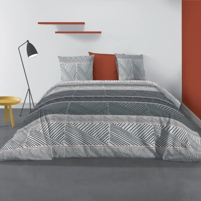 Parure de lit 2 personnes Casbaloz avec housse de couette et taies d'oreiller Imprimé 240 X 220