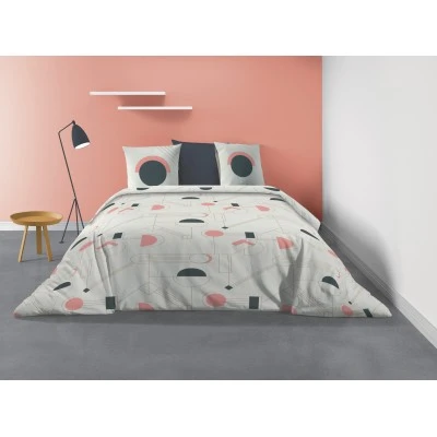 Parure de lit 2 personnes Hawa avec housse de couette et taies d'oreiller Imprimé 240 X 220