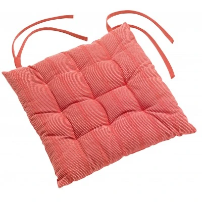 Galette de chaise piquée 9 points Pika Coquelicot 38 x 38 x 4 cm