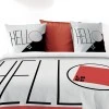 Parure de lit 2 personnes Hello avec housse de couette et taies d'oreiller Imprimé 260 x 240