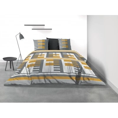 Parure de lit 2 personnes Toyo avec housse de couette et taies d'oreiller Imprimé 260 x 240