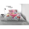 Parure de lit 2 personnes Fleurs d'amour avec housse de couette et taies d'oreiller Imprimé 240 x 220