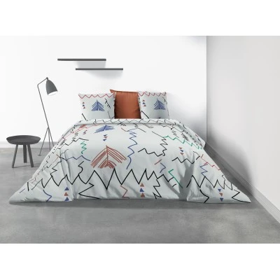 Parure de lit 2 personnes Ryad avec housse de couette et taies d'oreiller Imprimé 260 x 240
