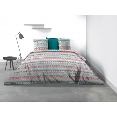 Parure de lit 2 personnes Kaja avec housse de couette et taies d'oreiller Imprimé 260 x 240