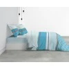 Parure de lit 2 personnes Eva Blue avec housse de couette et taies d'oreiller Imprimé 260 x 240