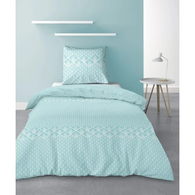 Parure de lit 1 personne Fanny avec housse de couette et taie d'oreiller Imprimé 140 x 200