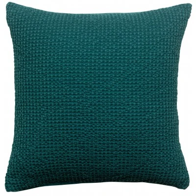 Coussin stonewashed Maia Pétrole 45 x 45