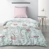 Parure de lit 1 personne Phytea Pink avec drap plat et taie d'oreiller Imprimé 180 x 290