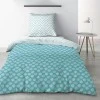 Parure de lit 1 personne Kadi Blue avec drap plat et taie d'oreiller Imprimé 180 x 290