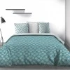 Parure de lit 2 personnes Kadi Blue avec drap plat et taies d'oreiller Imprimé 240 x 290