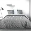 Parure de lit 2 personnes Black Solaris avec drap plat et taies d'oreiller Imprimé 240 x 290