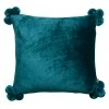 Coussin Tender pompons Paon 45 x 45