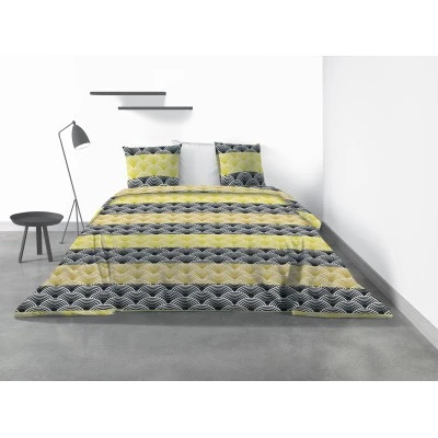 Parure de lit 2 personnes Hiko avec housse de couette et taies d'oreiller Imprimé 200 x 200