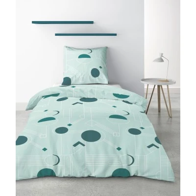 Parure de lit 1 personne Hawak avec housse de couette et taie d'oreiller Imprimé 140 x 200