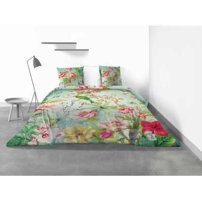 Parure de lit 2 personnes Paradis avec housse de couette et taies d'oreiller Imprimé 240 x 220