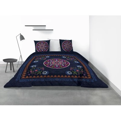 Parure de lit 2 personnes Indira avec housse de couette et taies d'oreiller Imprimé 260 x 240