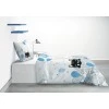 Parure de lit 1 personne Pussycat Blue avec housse de couette et taie d'oreiller Imprimé 140 x 200