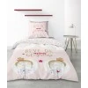 Parure de lit 1 personne Blogueuse avec housse de couette et taie d'oreiller Imprimé 140 x 200