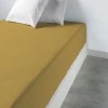 Drap housse uni coton bonnet 35 cm Gold 90 x 190 x 35