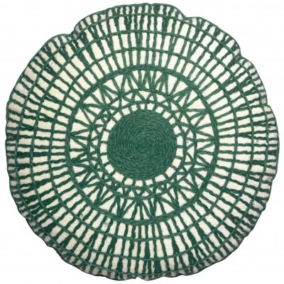 Coussin brodé Noa Epicea Diamètre 50