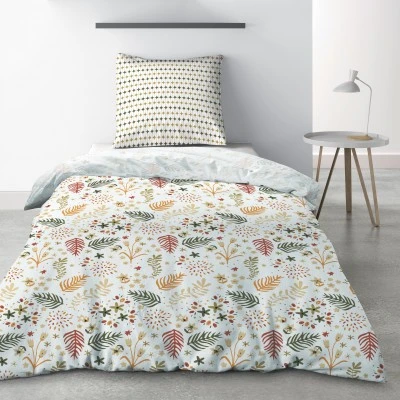 Parure de lit 1 personne Gardenia avec drap plat et taie d'oreiller Imprimé 180 x 290
