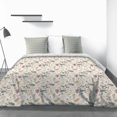 Parure de lit 2 personnes Gardenia avec drap plat et taies d'oreiller Imprimé 270 x 290