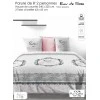 Parure de lit 2 personnes Eau de rose avec housse de couette et taies d'oreiller Imprimé 240 x 220
