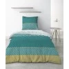 Parure de lit 1 personne Paon avec drap plat et taie d'oreiller Imprimé 180 x 290