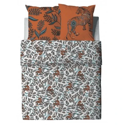 Parure de lit 2 personnes Savane avec housse de couette et taies d'oreiller Imprimé 200 x 200