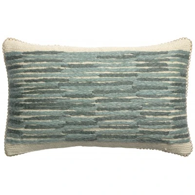 Coussin brodé Mona Vert de gris 30 x 50