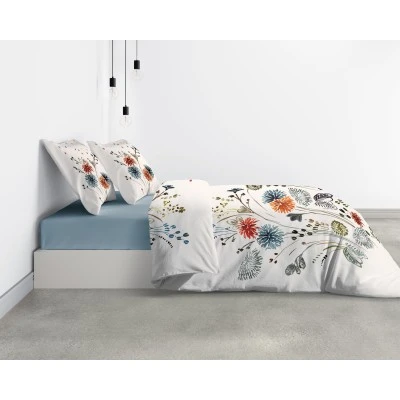 Parure de lit Bio 2 personnes Champêtre avec housse de couette et taies d'oreiller Imprimé 240 x 220