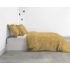 Parure de lit Bio 2 personnes Victoria Ocre avec housse de couette et taies d'oreiller Imprimé 200 x 200
