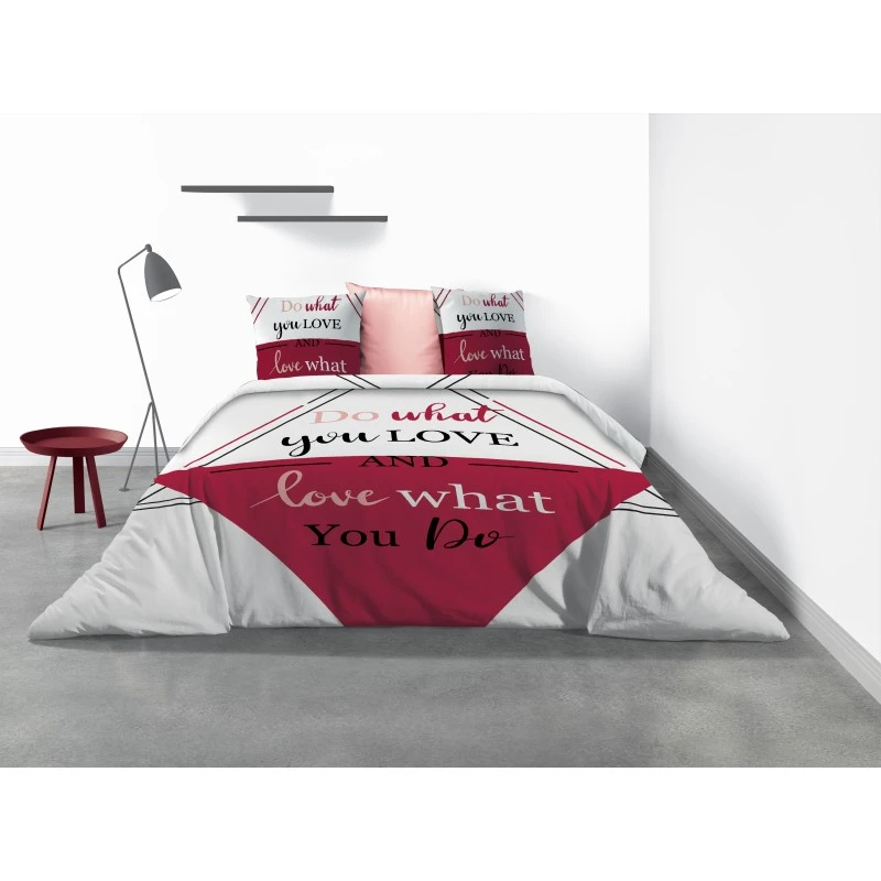 Parure de lit 2 personnes Red Love avec housse de couette et taies d'oreiller Imprimé 260 x 240
