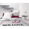Parure de lit 2 personnes Red Love avec housse de couette et taies d'oreiller Imprimé 260 x 240