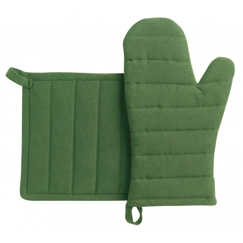 Lot gant de cuisine/manique recyclé Jona Vert 15 x 30