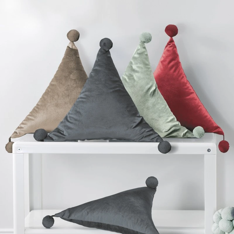 Coussin velours Pyra Sangria 42 x 45 x 45