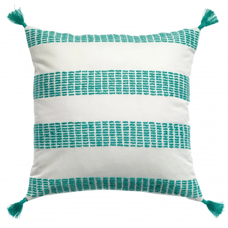 Coussin à rayures Diana Lagon 45 x 45