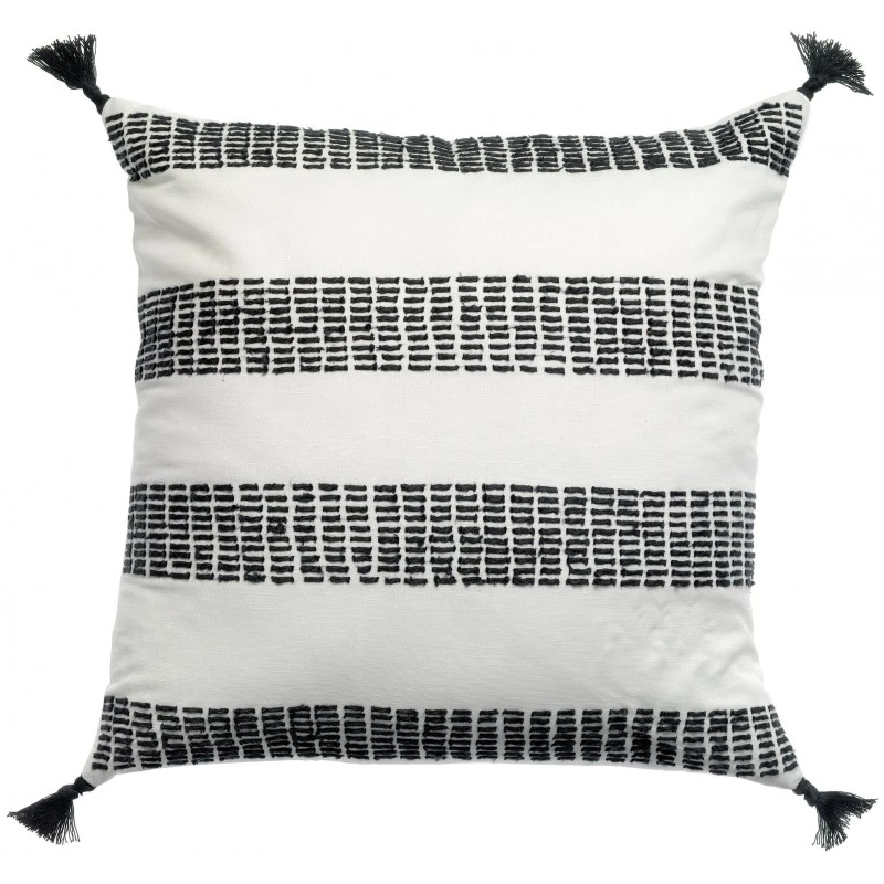 Coussin à rayures Diana Carbone 45 x 45