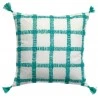 Coussin &agrave; carreaux Diana Lagon 45 x 45