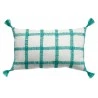 Coussin &agrave; carreaux Diana Lagon 30 x 50