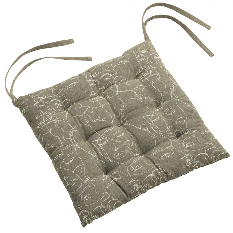 Galette de chaise 9 points Nymphea Cedre 38 x 38 x 3 cm