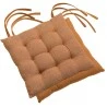 Galette de chaise piqu&eacute;e 9 points Zena Cognac 38 x 38 x 4 cm