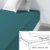 Lot de 2 draps housse uni coton bonnet 35 cm Lagon 80 x 200 x 35